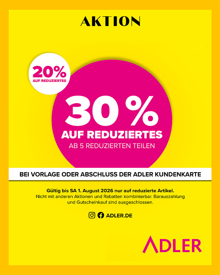 Adler Aktion: 30% auf Reduziertes Adler Aktion: 30% auf Reduziertes