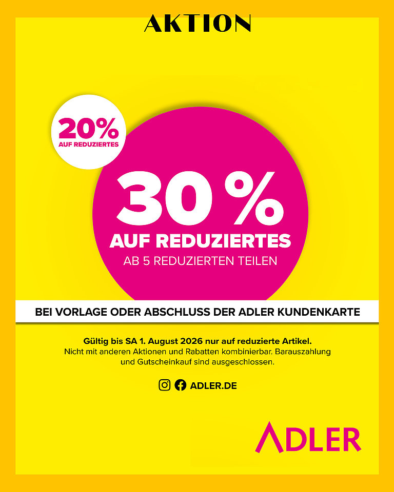 Adler Aktion: 30% auf Reduziertes Adler Aktion: 30% auf Reduziertes